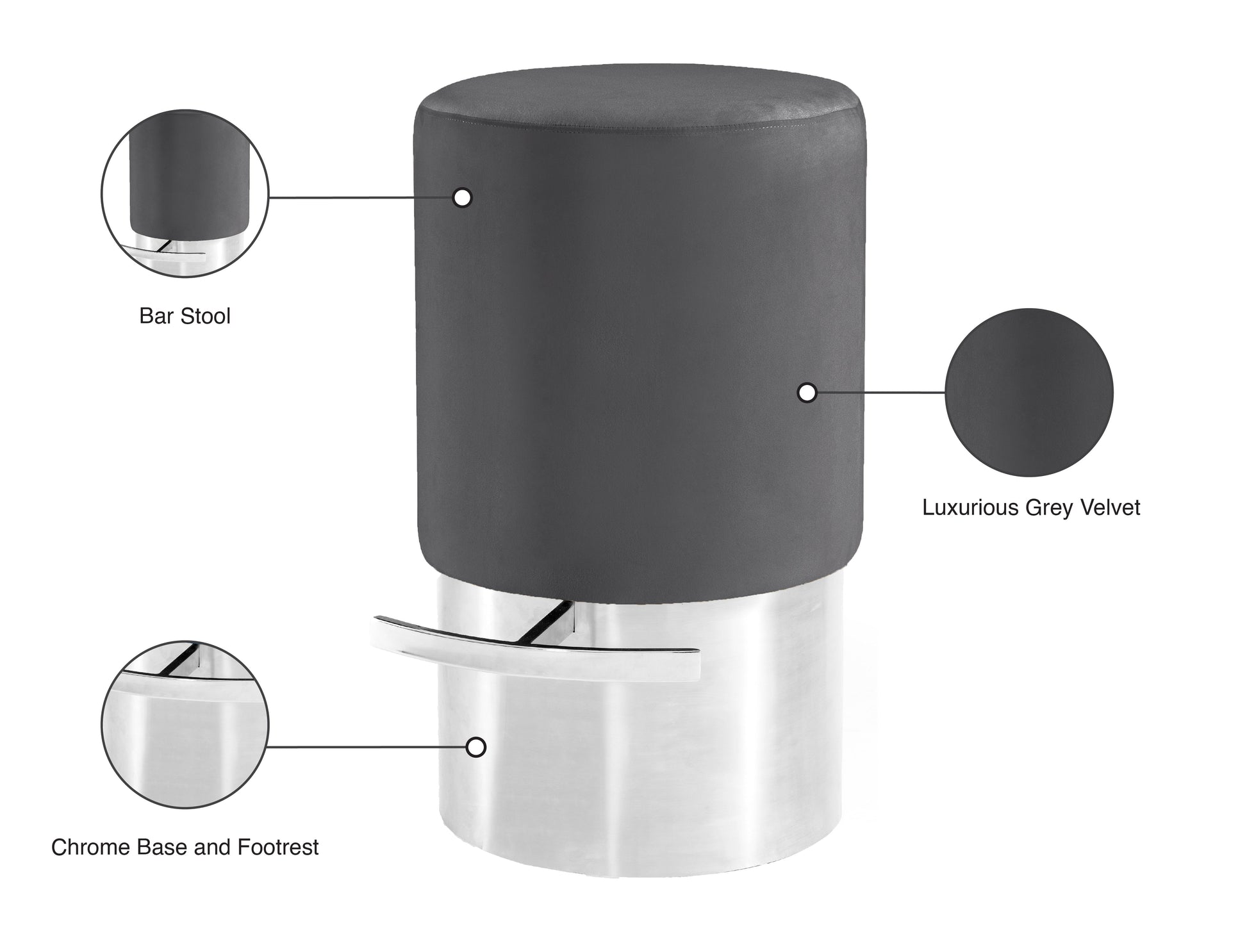 Liv Black Velvet Stool - Furniture Depot (7679017156856)