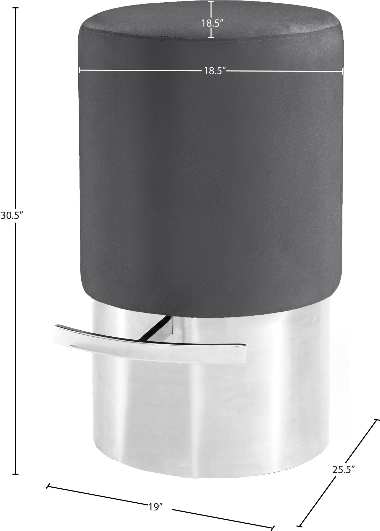 Liv Black Velvet Stool - Furniture Depot (7679017156856)