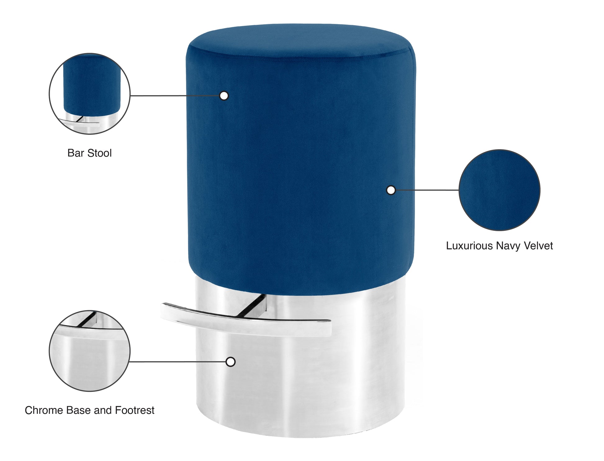 Liv Black Velvet Stool - Furniture Depot (7679017156856)