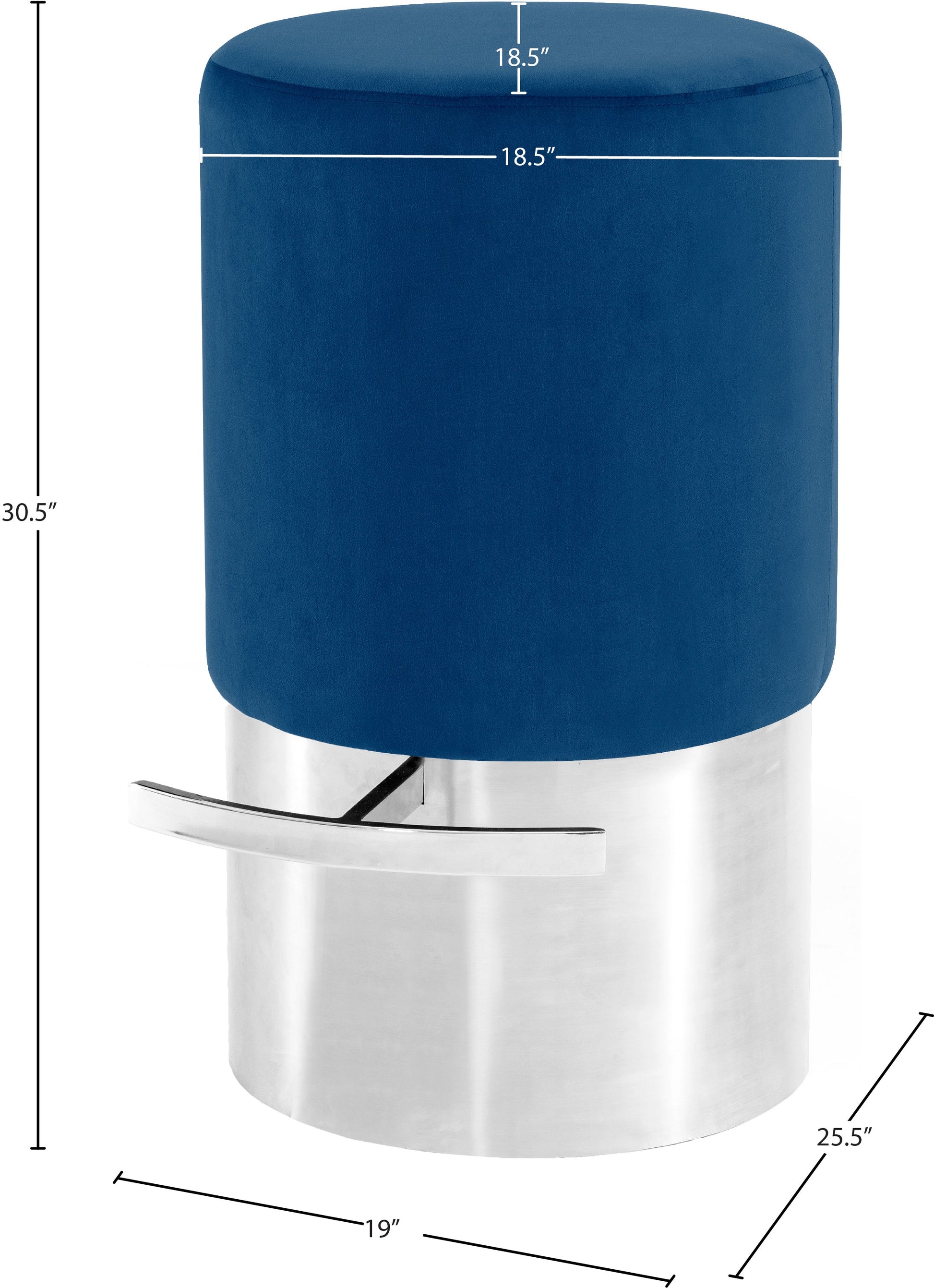 Liv Black Velvet Stool - Furniture Depot (7679017156856)