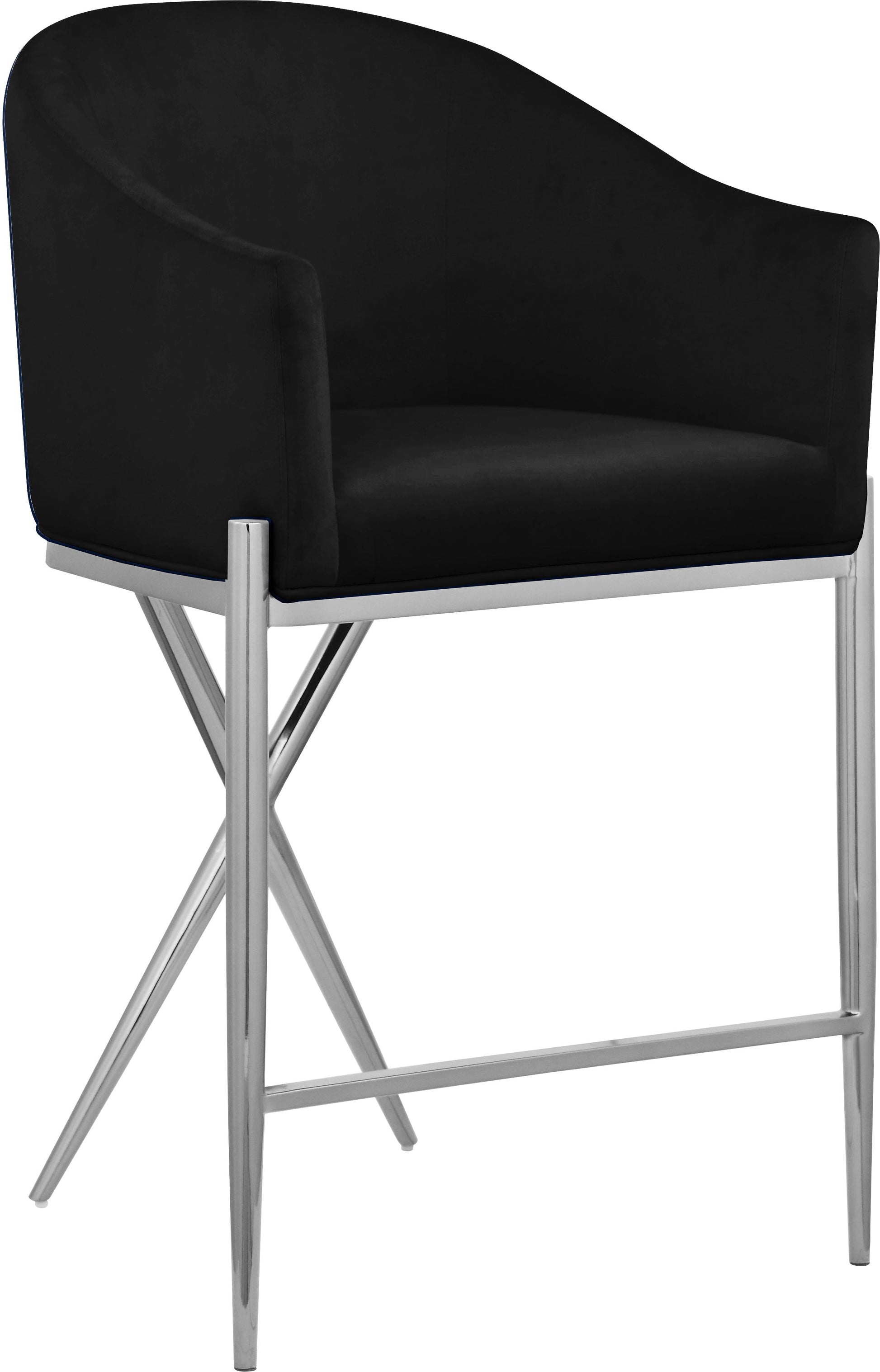 Xavier Velvet Counter Stool - Furniture Depot
