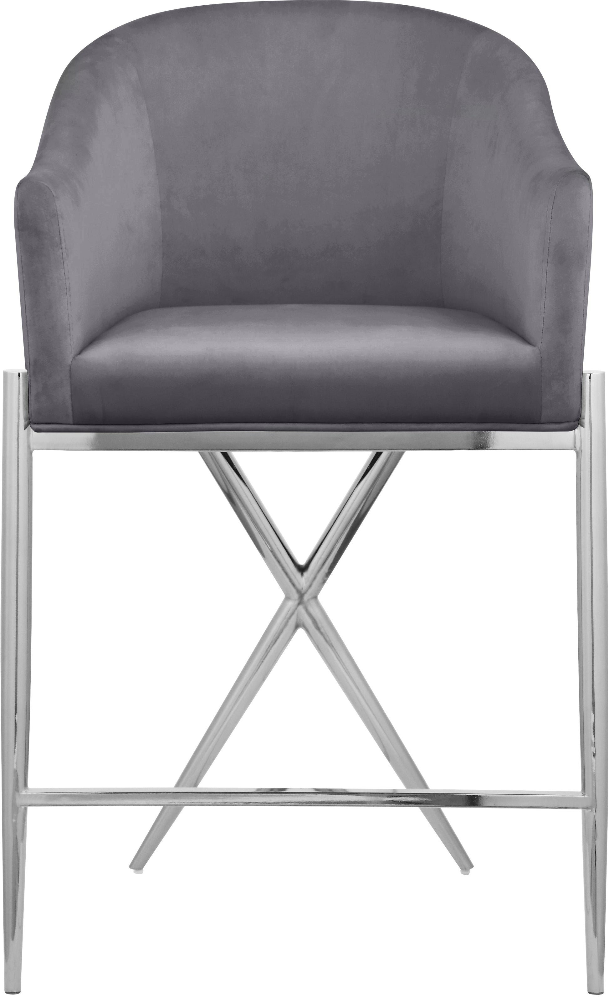 Xavier Velvet Counter Stool - Furniture Depot