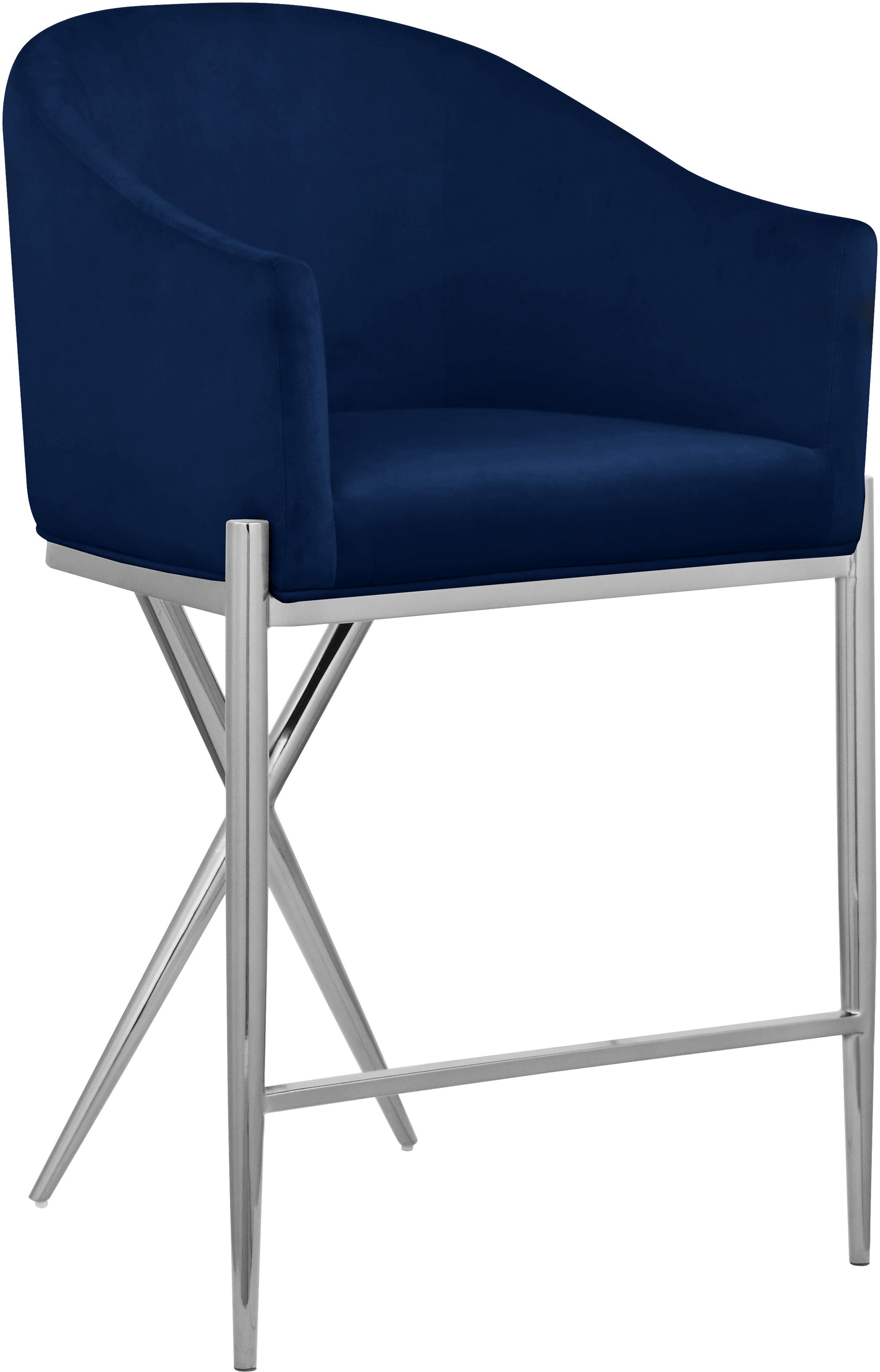 Xavier Velvet Counter Stool - Furniture Depot