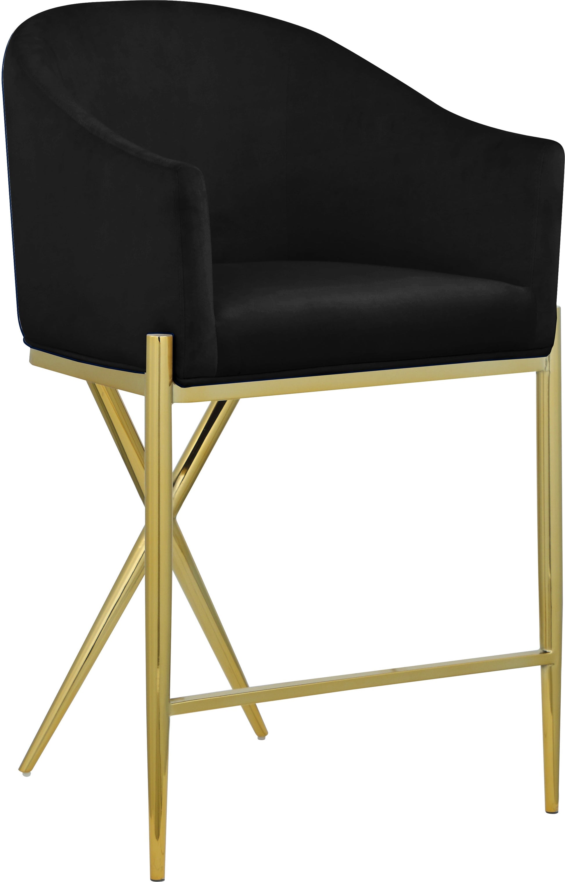 Xavier Velvet Counter Stool - Furniture Depot