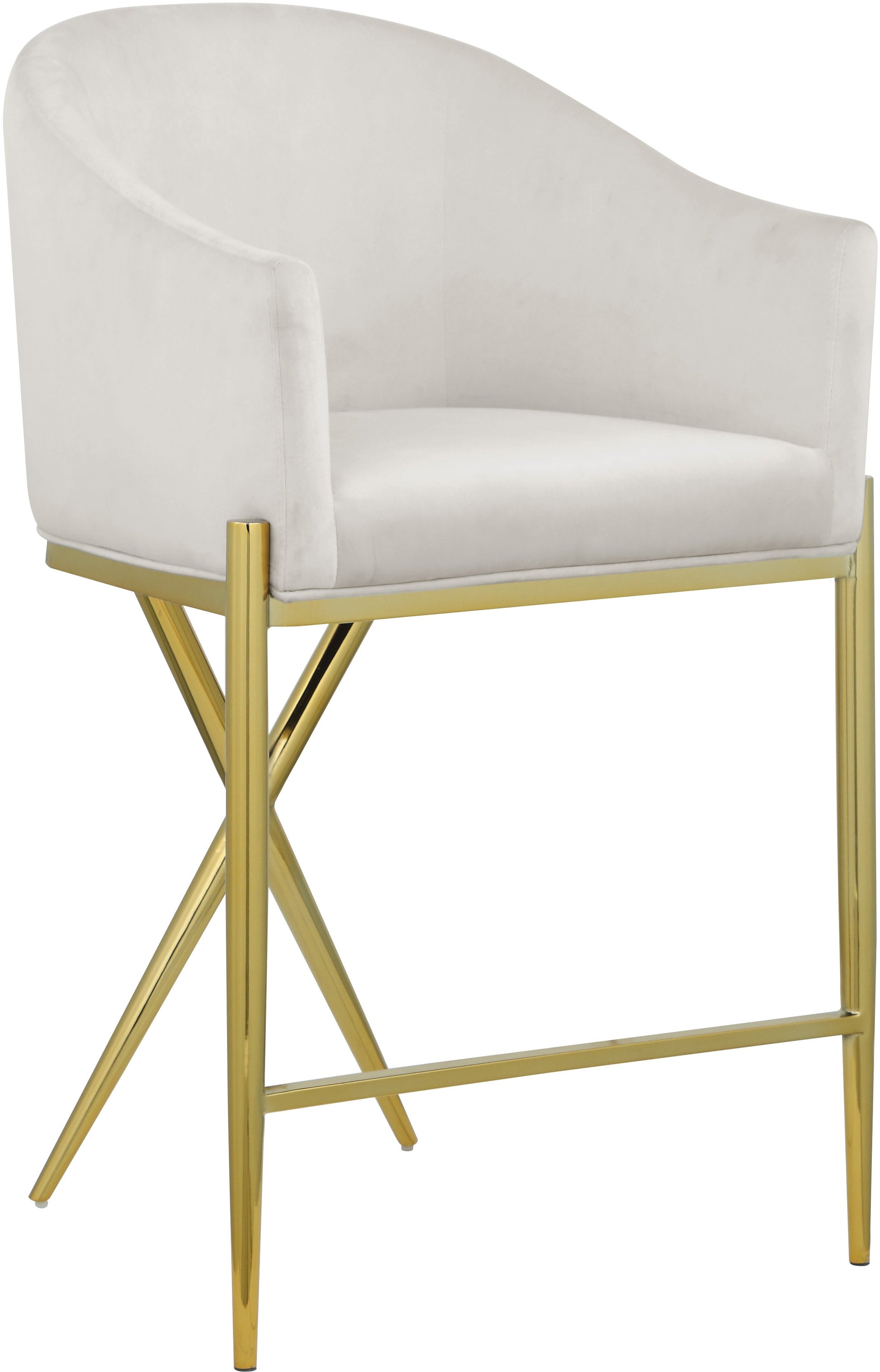 Xavier Velvet Counter Stool - Furniture Depot