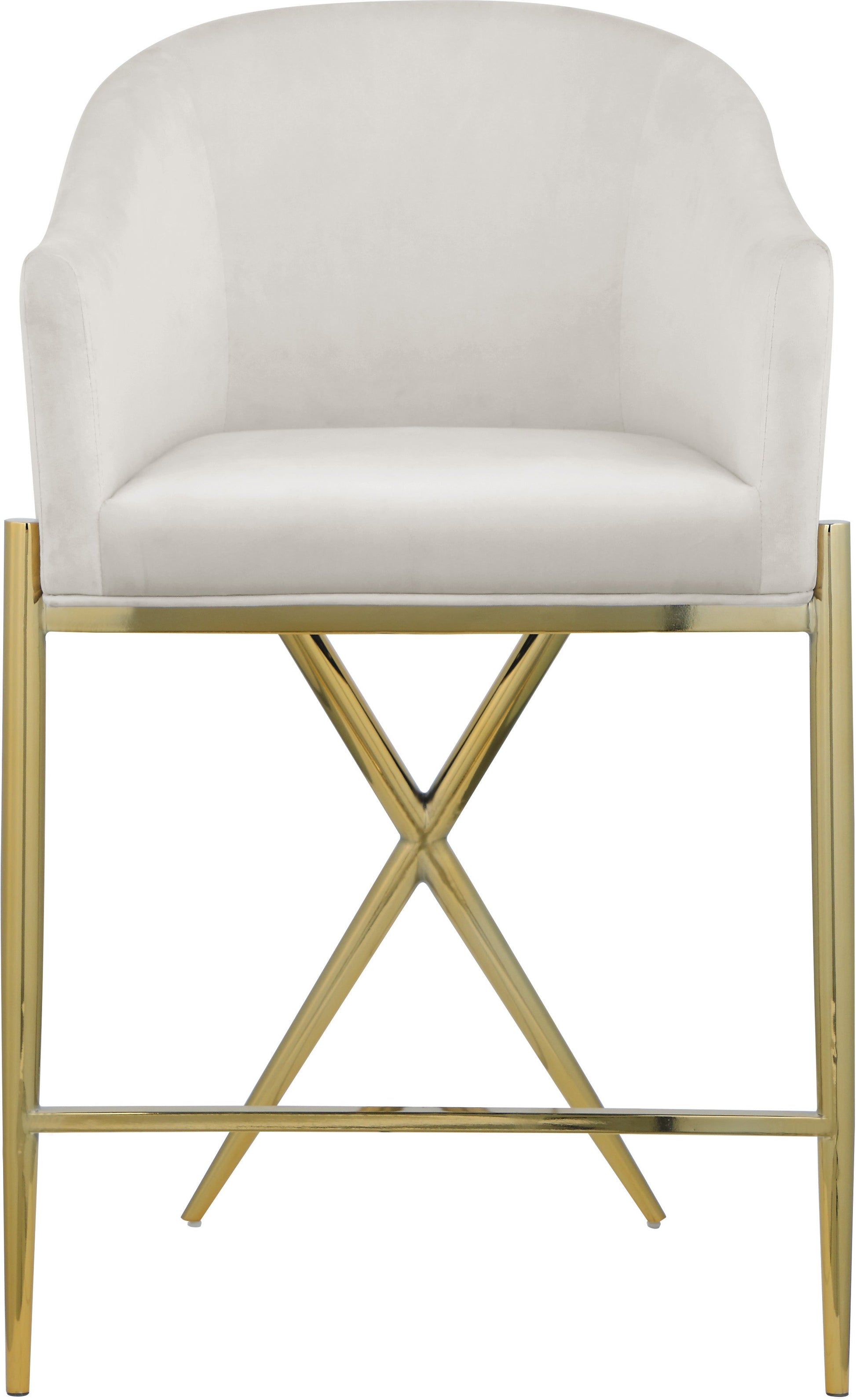 Xavier Velvet Counter Stool - Furniture Depot