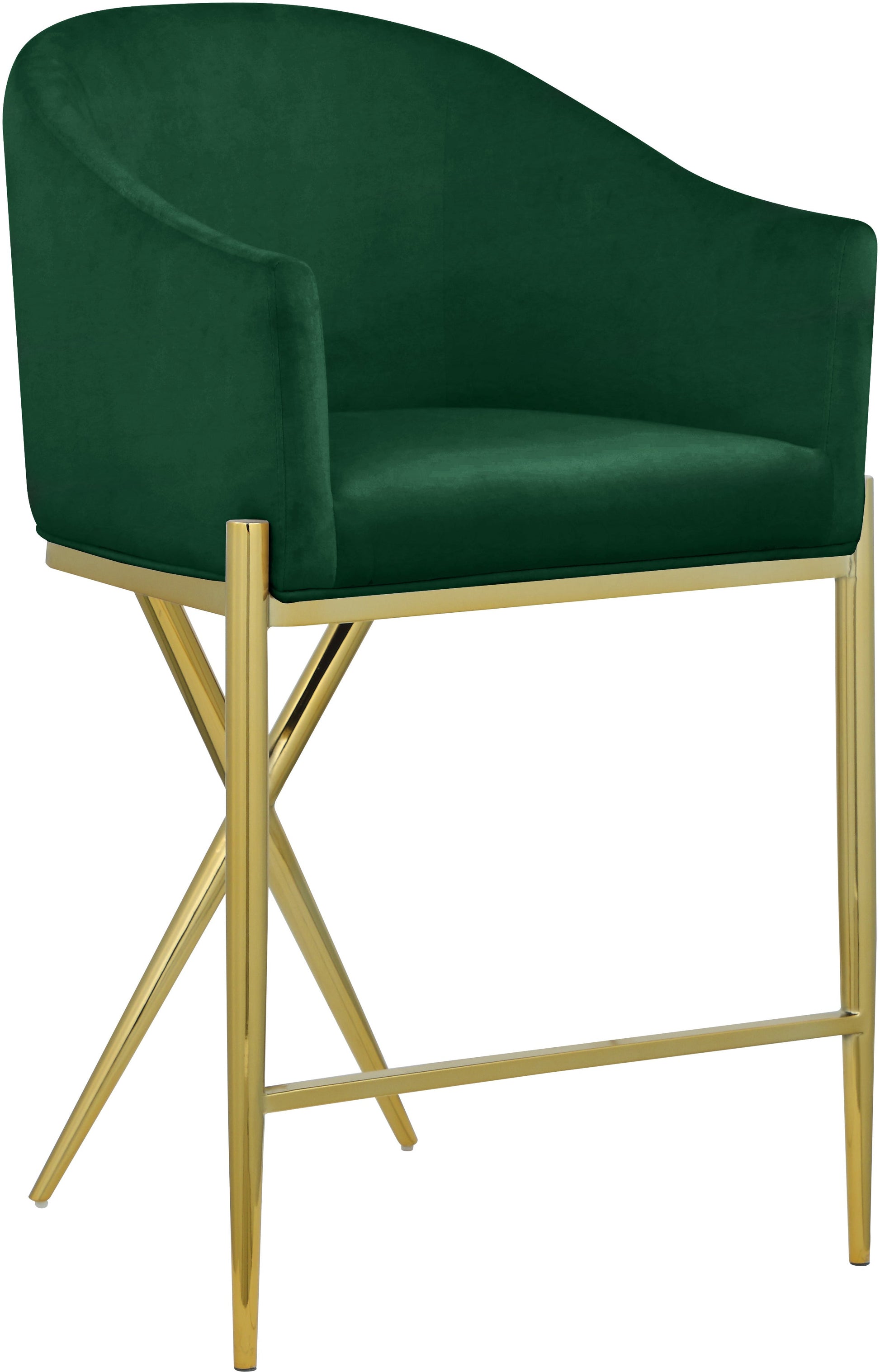 Xavier Velvet Counter Stool - Furniture Depot