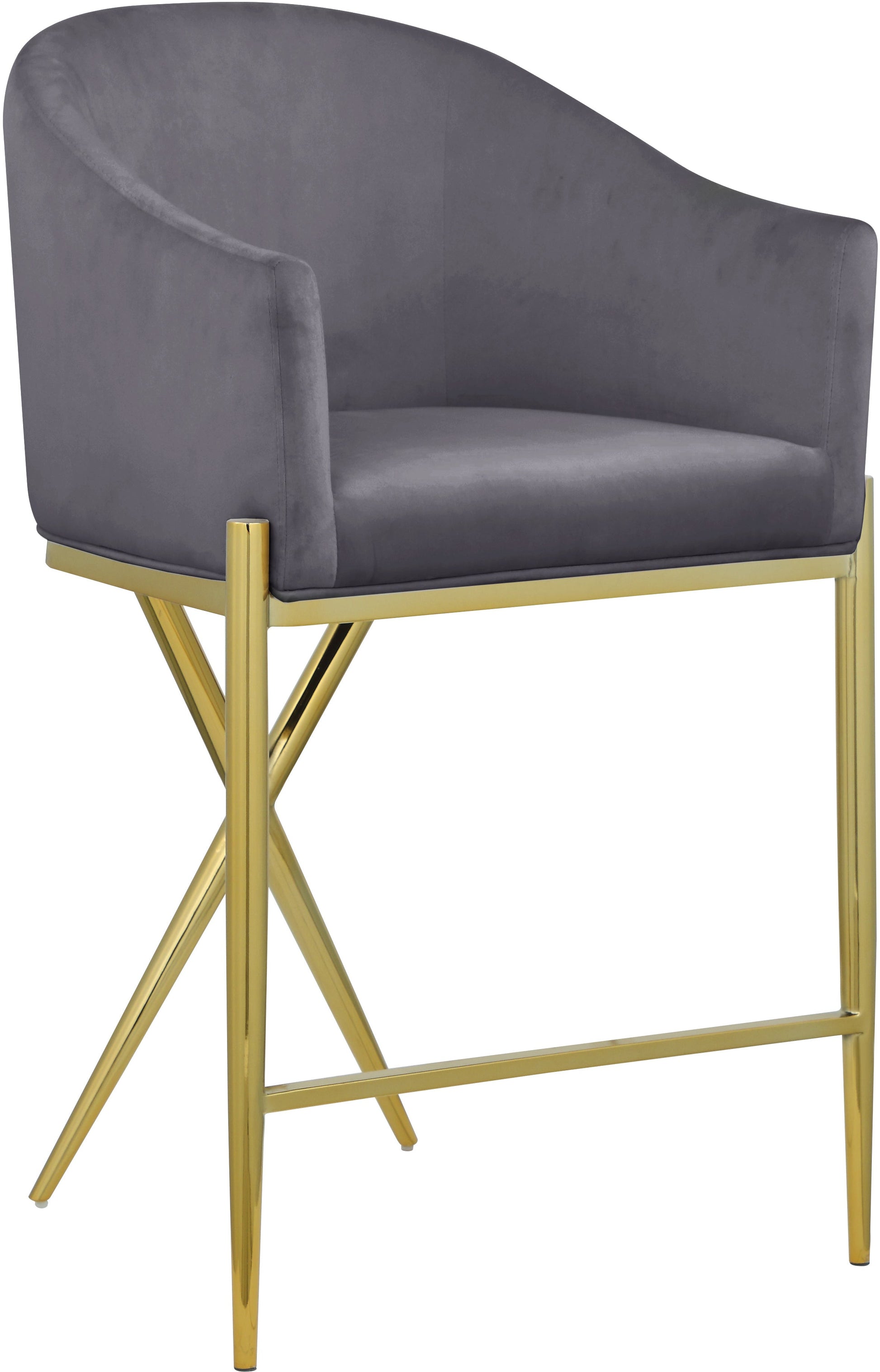 Xavier Velvet Counter Stool - Furniture Depot