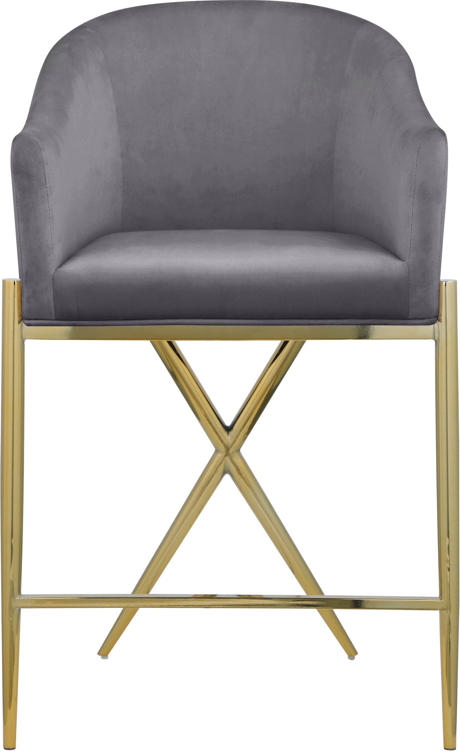 Xavier Velvet Counter Stool - Furniture Depot