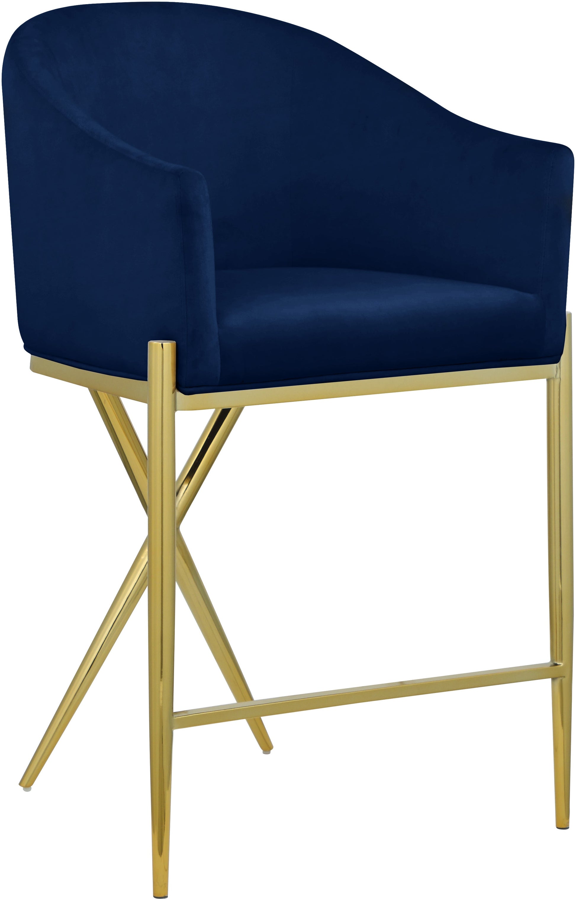 Xavier Velvet Counter Stool - Furniture Depot