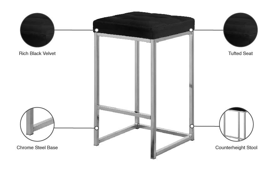 Nicola Velvet Stool - Furniture Depot (7679019254008)