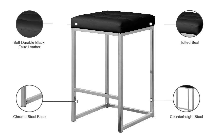 Nicola Faux Leather Stool - Furniture Depot (7679019286776)