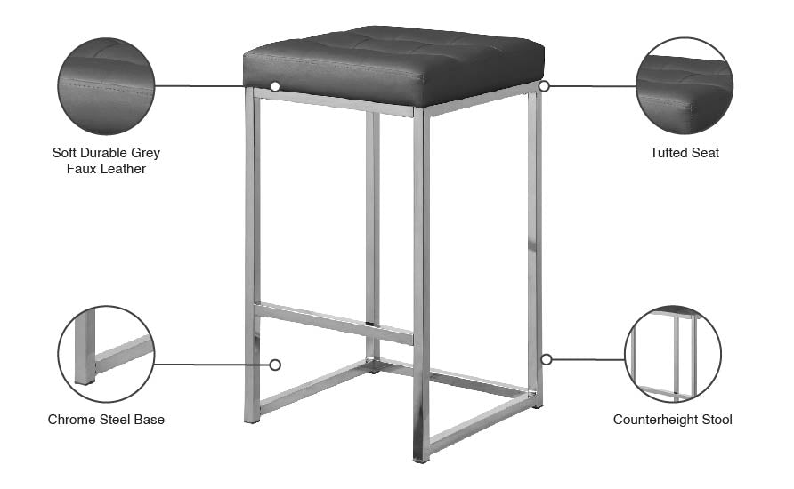 Nicola Faux Leather Stool - Furniture Depot (7679019286776)