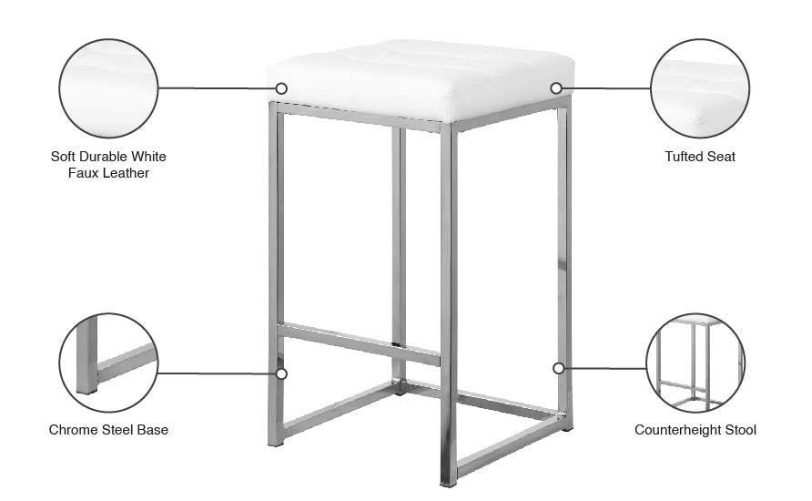 Nicola Faux Leather Stool - Furniture Depot (7679019286776)