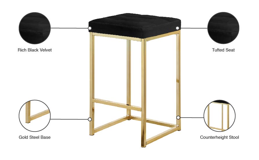Nicola Velvet Stool - Furniture Depot (7679019254008)