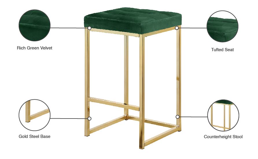Nicola Velvet Stool - Furniture Depot (7679019254008)