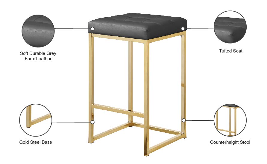 Nicola Faux Leather Stool - Furniture Depot (7679019286776)