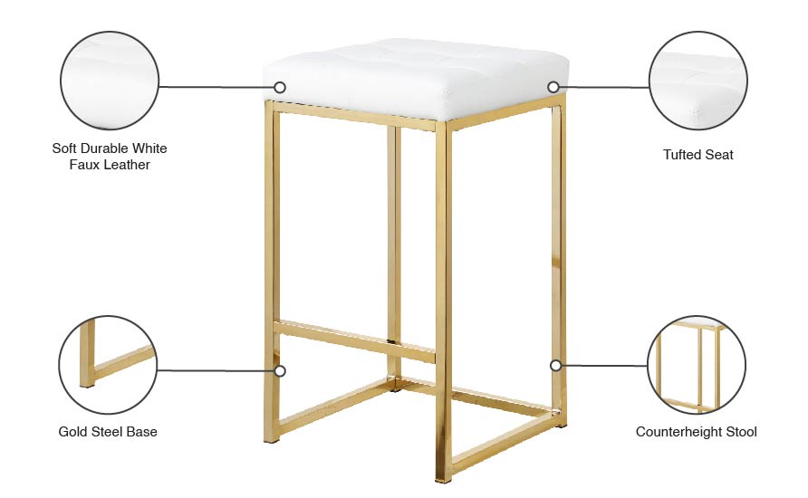 Nicola Faux Leather Stool - Furniture Depot (7679019286776)