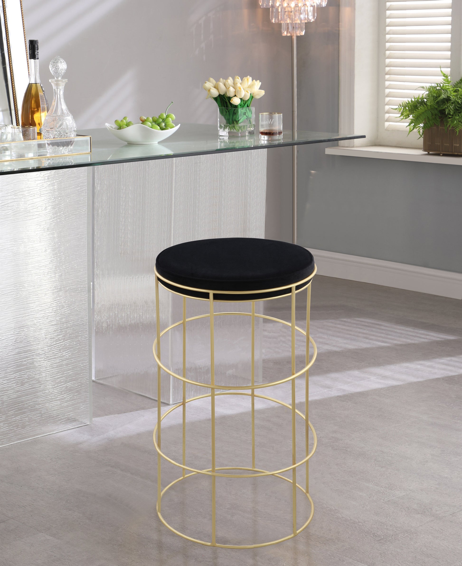 Rebar Velvet Counter Stool - Furniture Depot