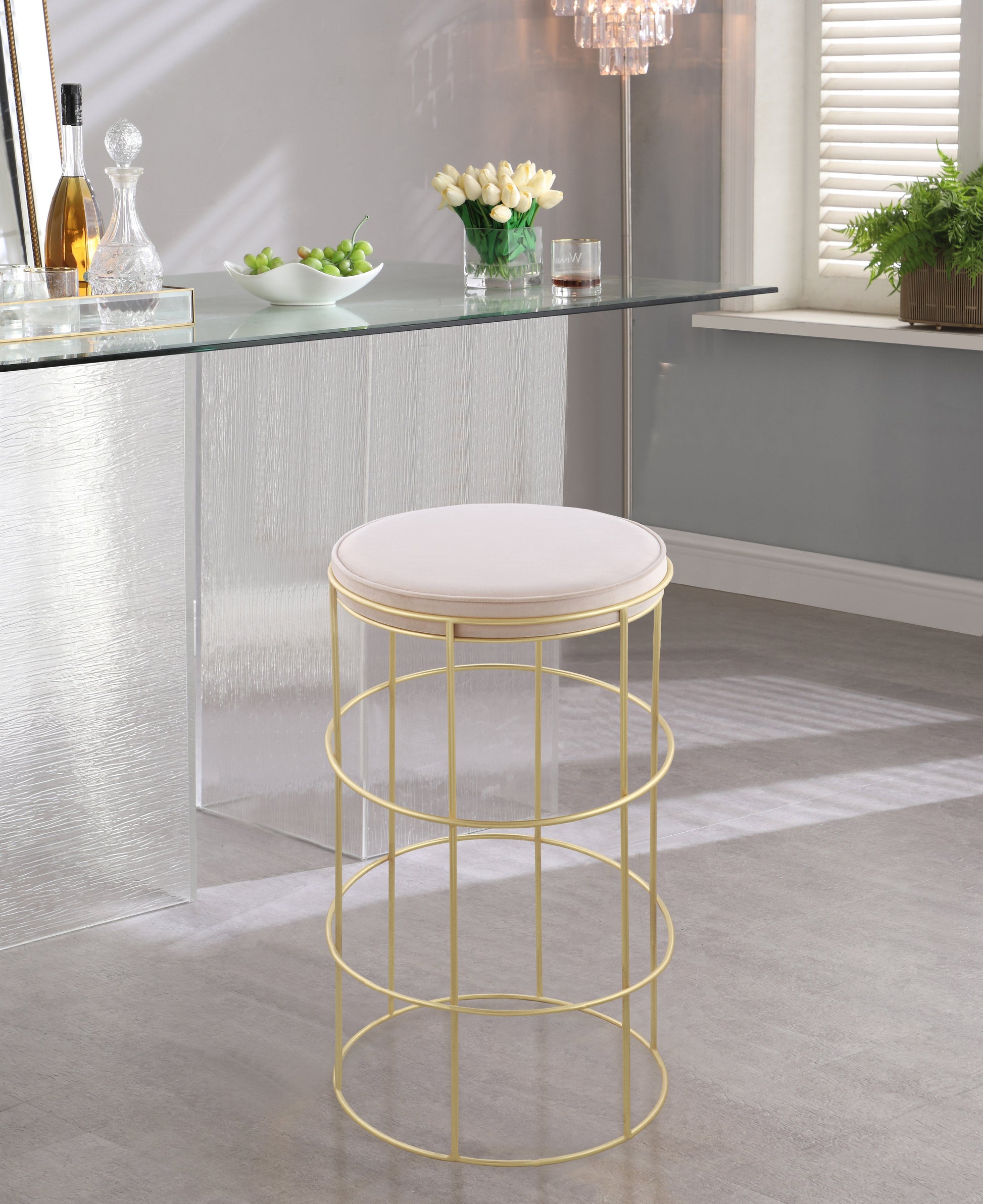 Rebar Velvet Counter Stool - Furniture Depot