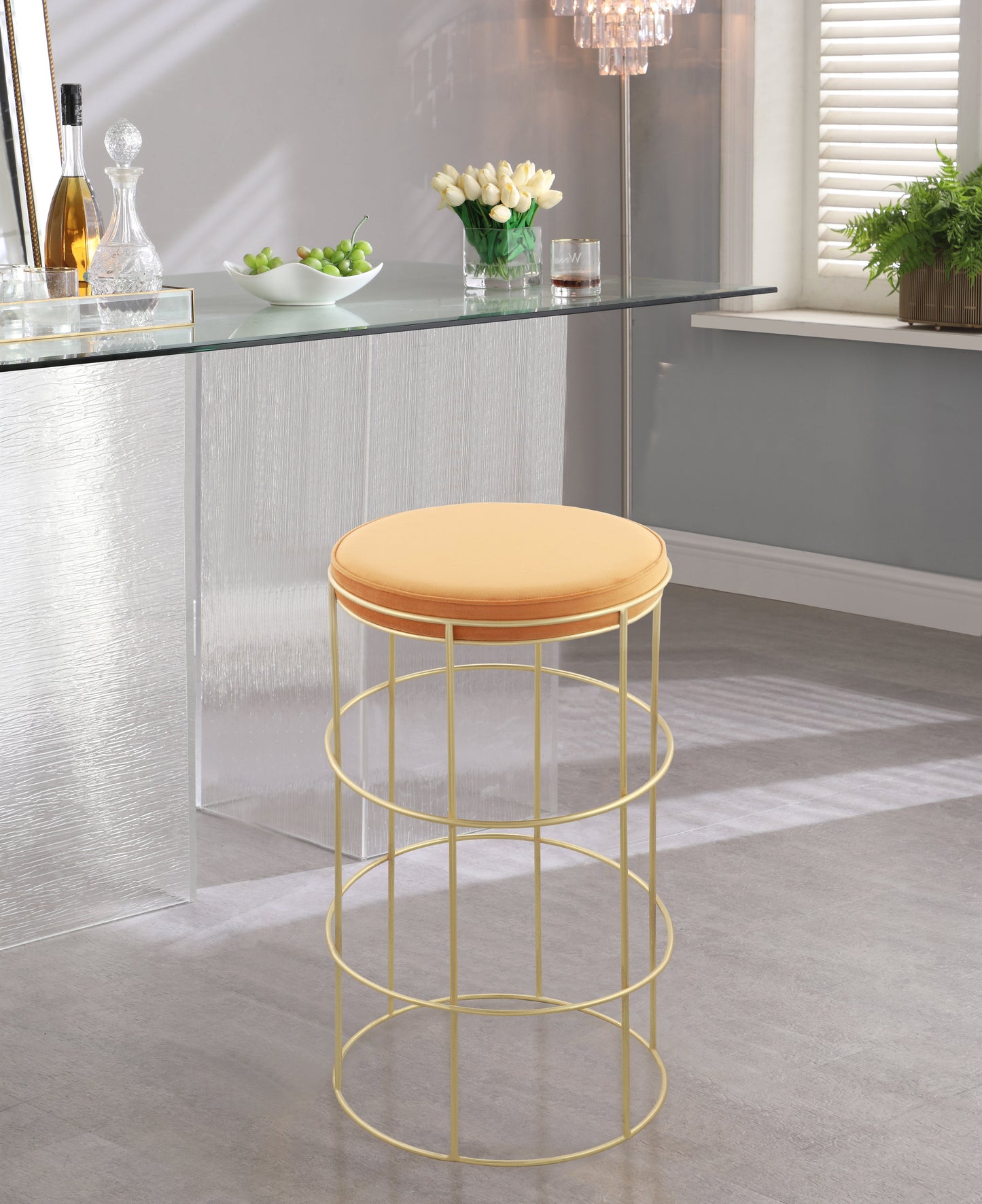 Rebar Velvet Counter Stool - Furniture Depot
