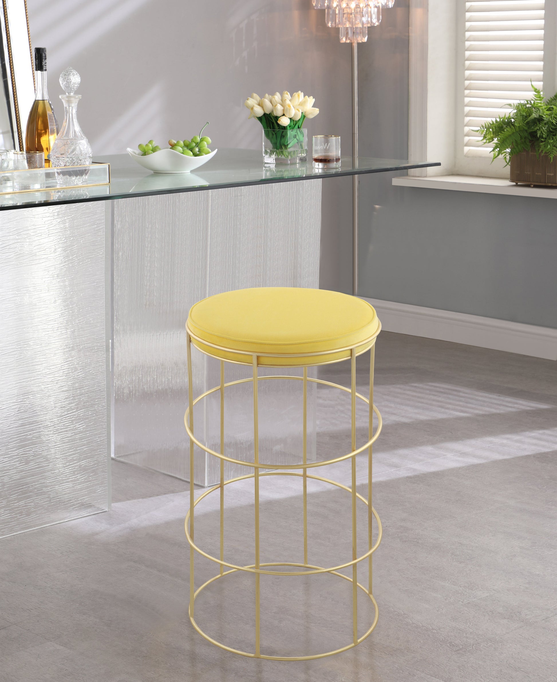 Rebar Velvet Counter Stool - Furniture Depot