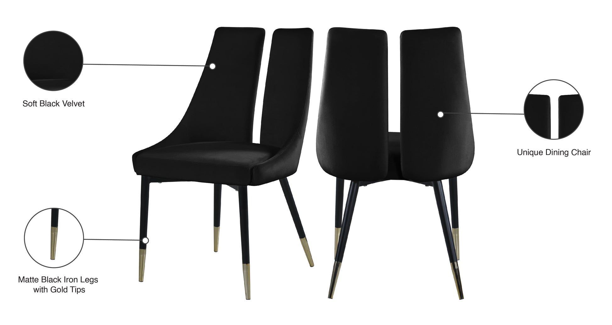 Sleek Velvet Dining Chair - Furniture Depot