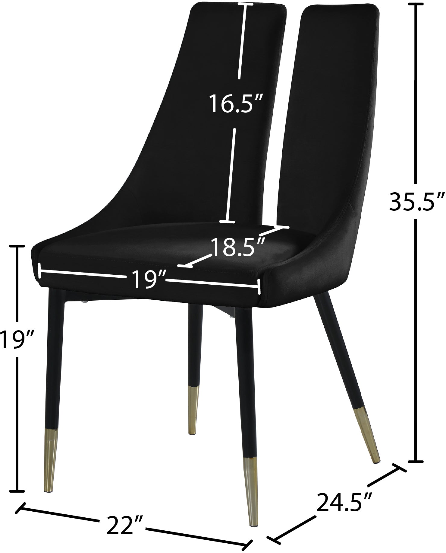 Sleek Velvet Dining Chair - Furniture Depot