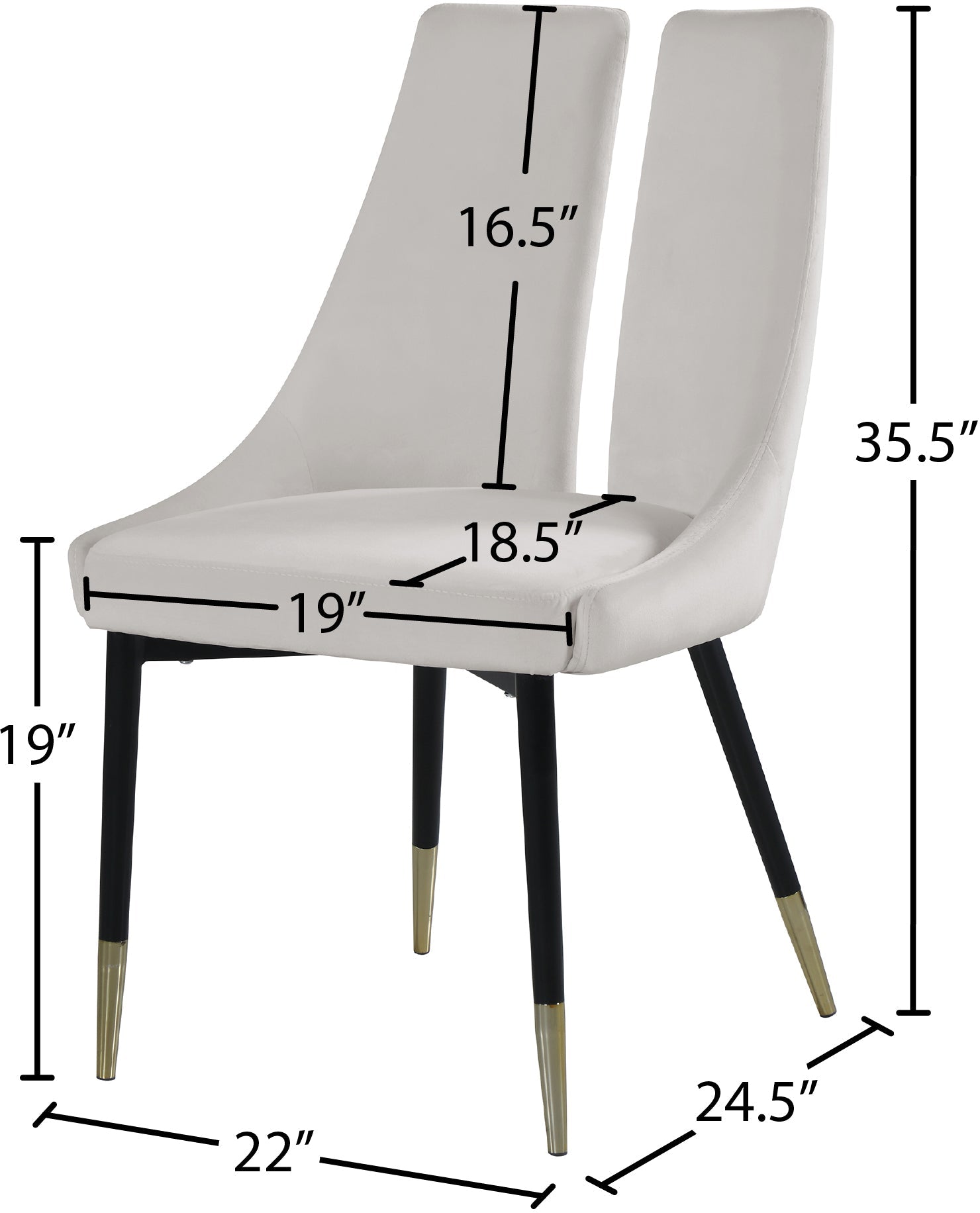 Sleek Velvet Dining Chair - Furniture Depot