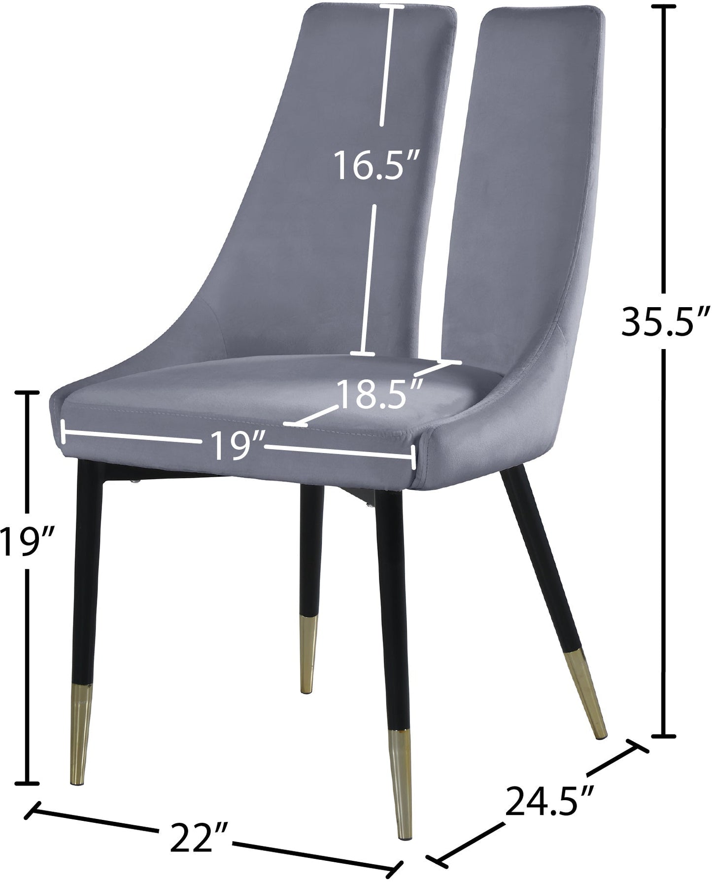 Sleek Velvet Dining Chair - Furniture Depot