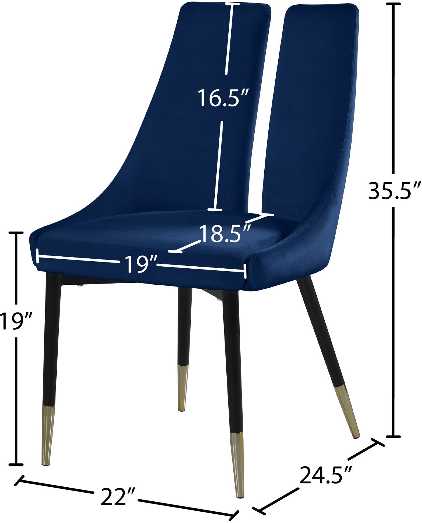 Sleek Velvet Dining Chair - Furniture Depot