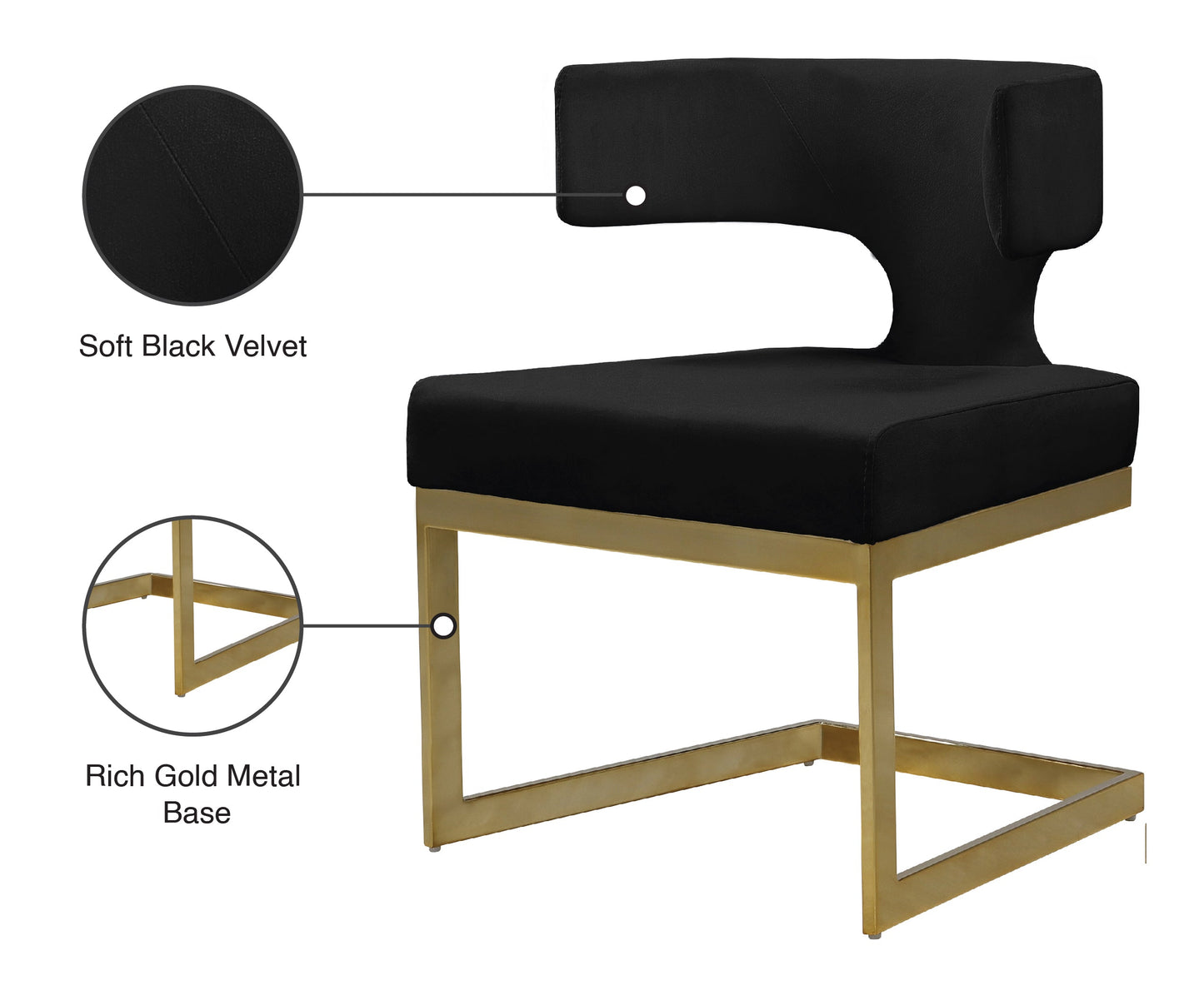 Alexandra Velvet Dining Chair - Furniture Depot