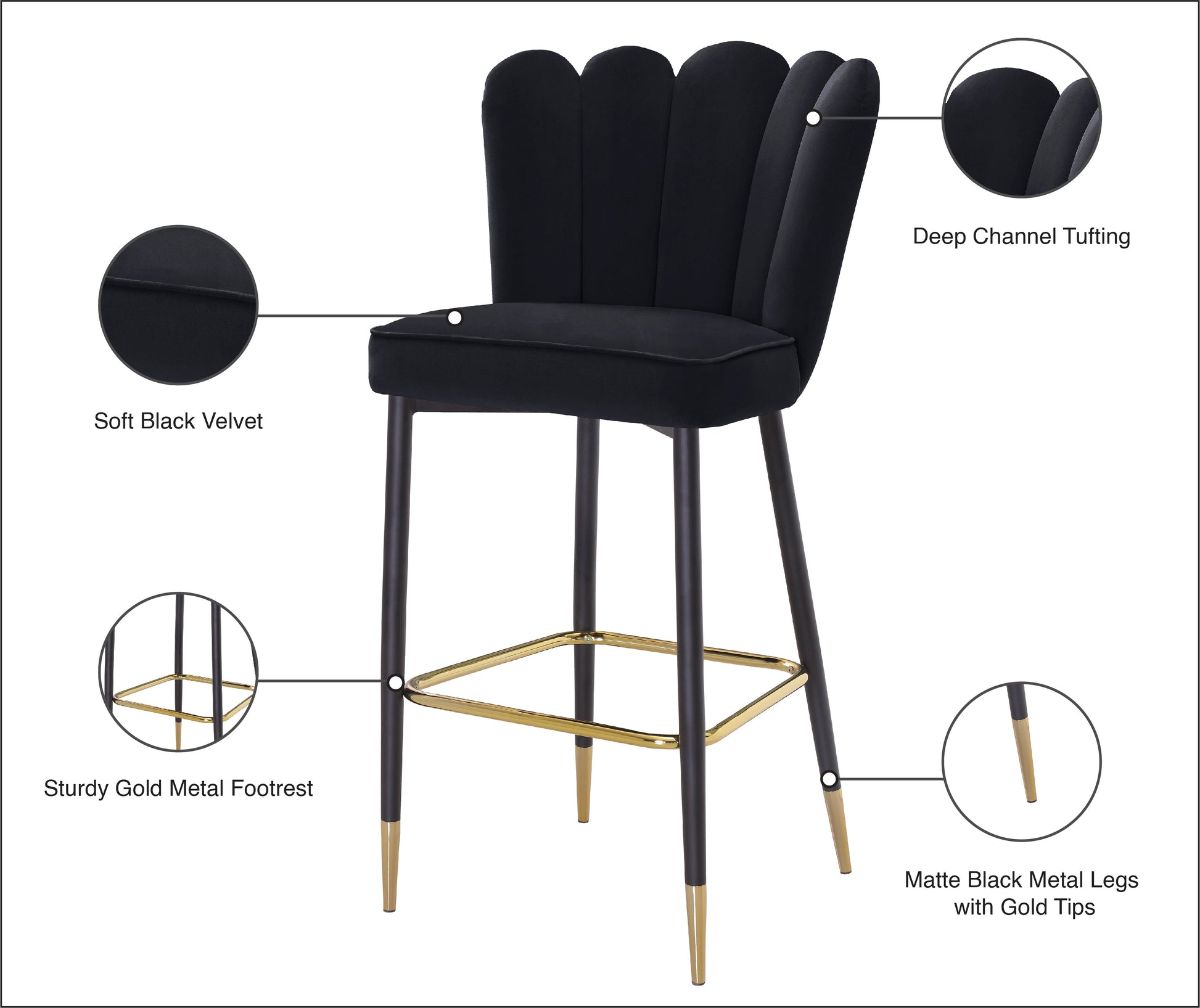 Lily Velvet Stool - Furniture Depot (7679020237048)
