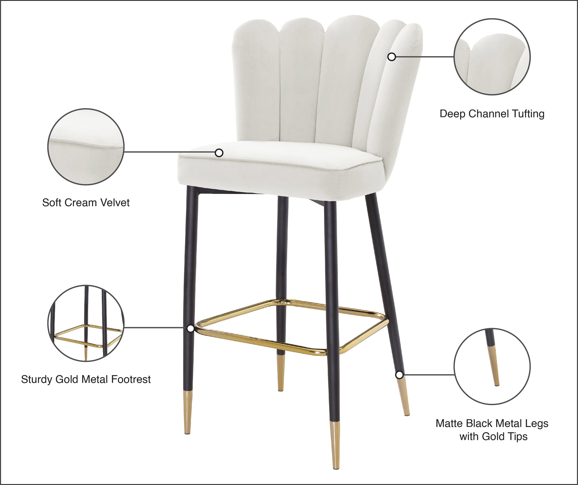 Lily Velvet Stool - Furniture Depot (7679020237048)