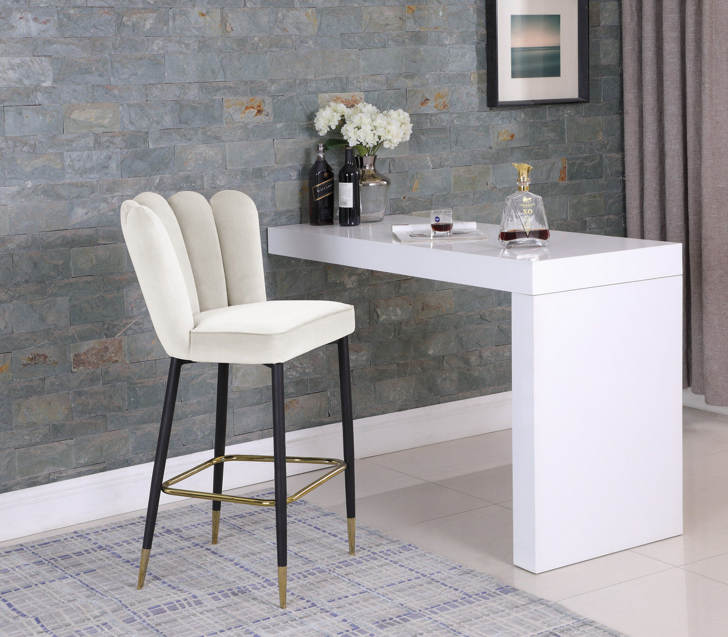 Lily Velvet Stool - Furniture Depot (7679020237048)