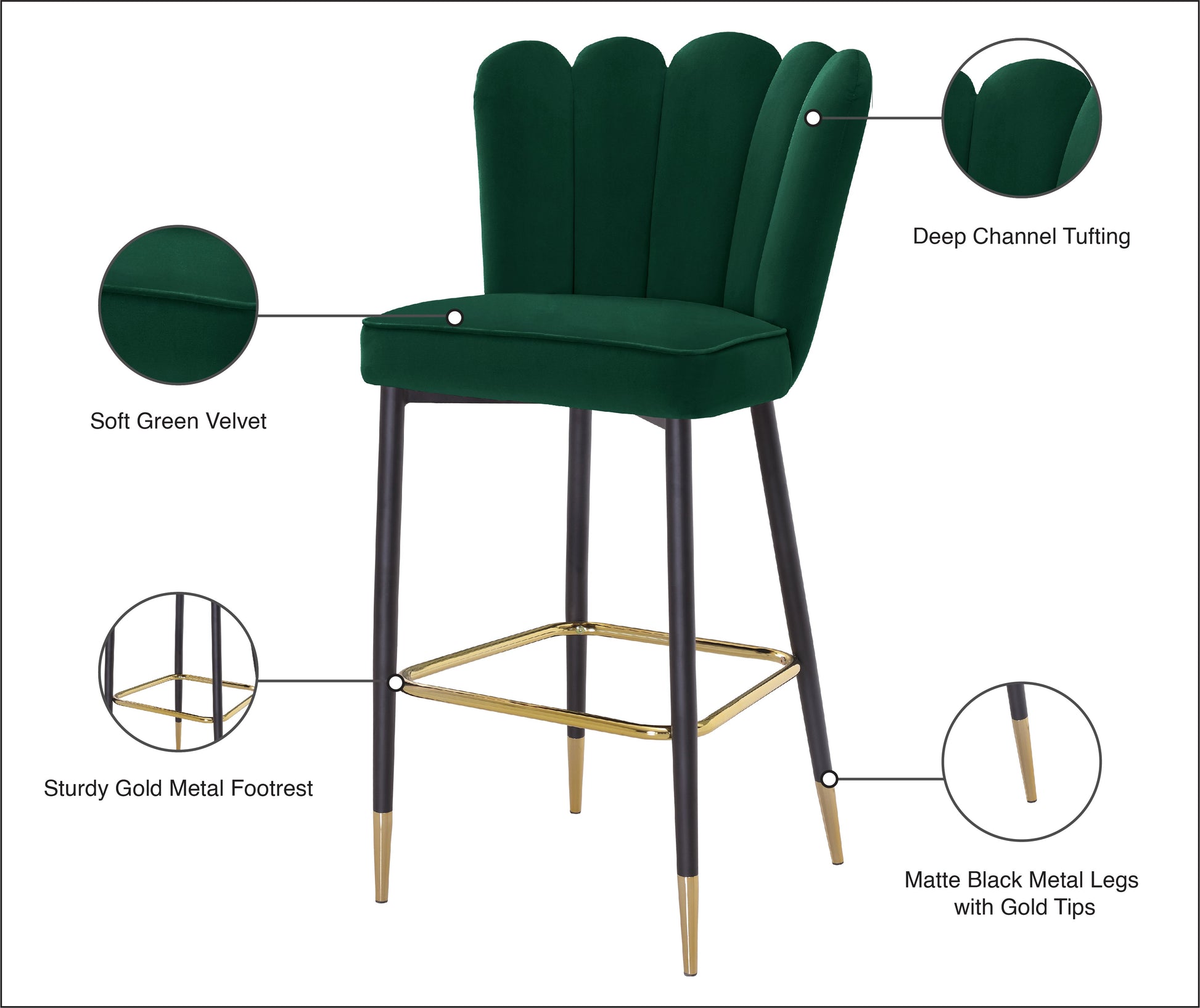 Lily Velvet Stool - Furniture Depot (7679020237048)