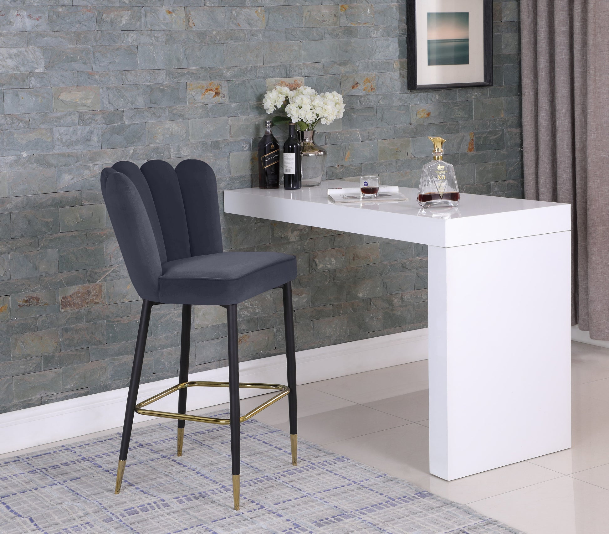 Lily Velvet Stool - Furniture Depot (7679020237048)