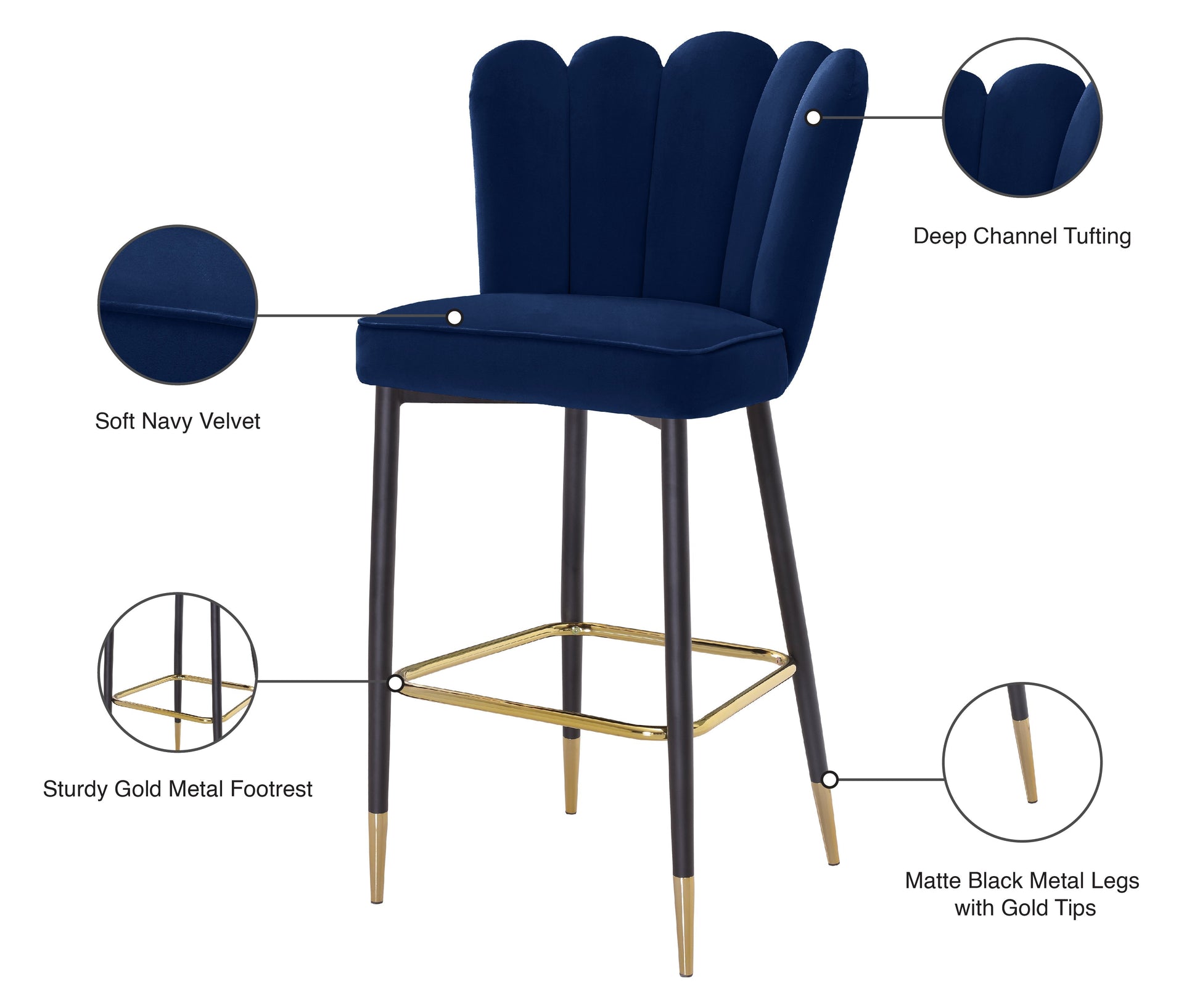 Lily Velvet Stool - Furniture Depot (7679020237048)