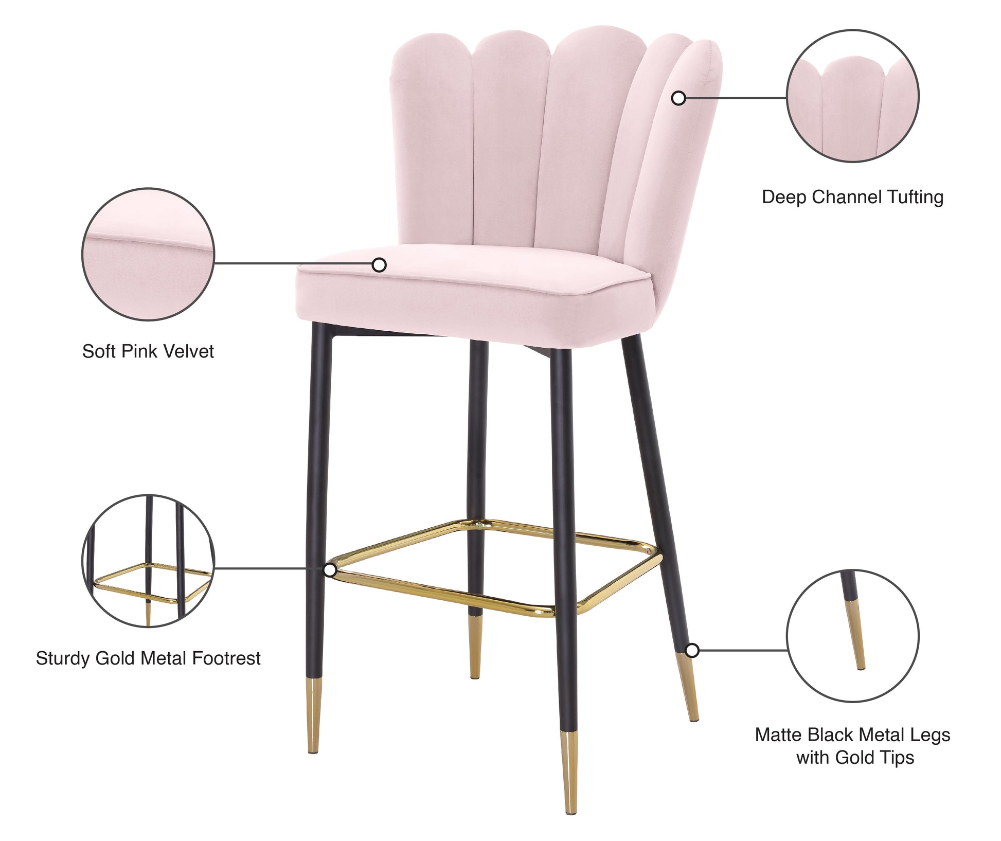 Lily Velvet Stool - Furniture Depot (7679020237048)