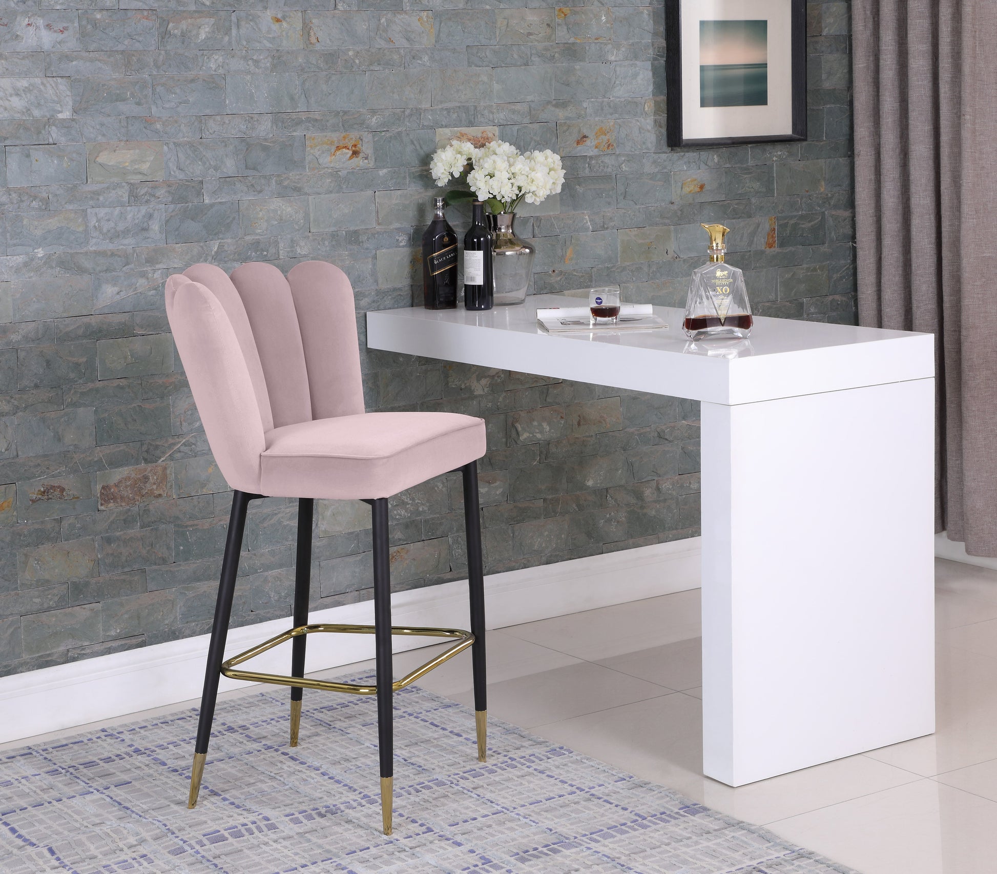 Lily Velvet Stool - Furniture Depot (7679020237048)