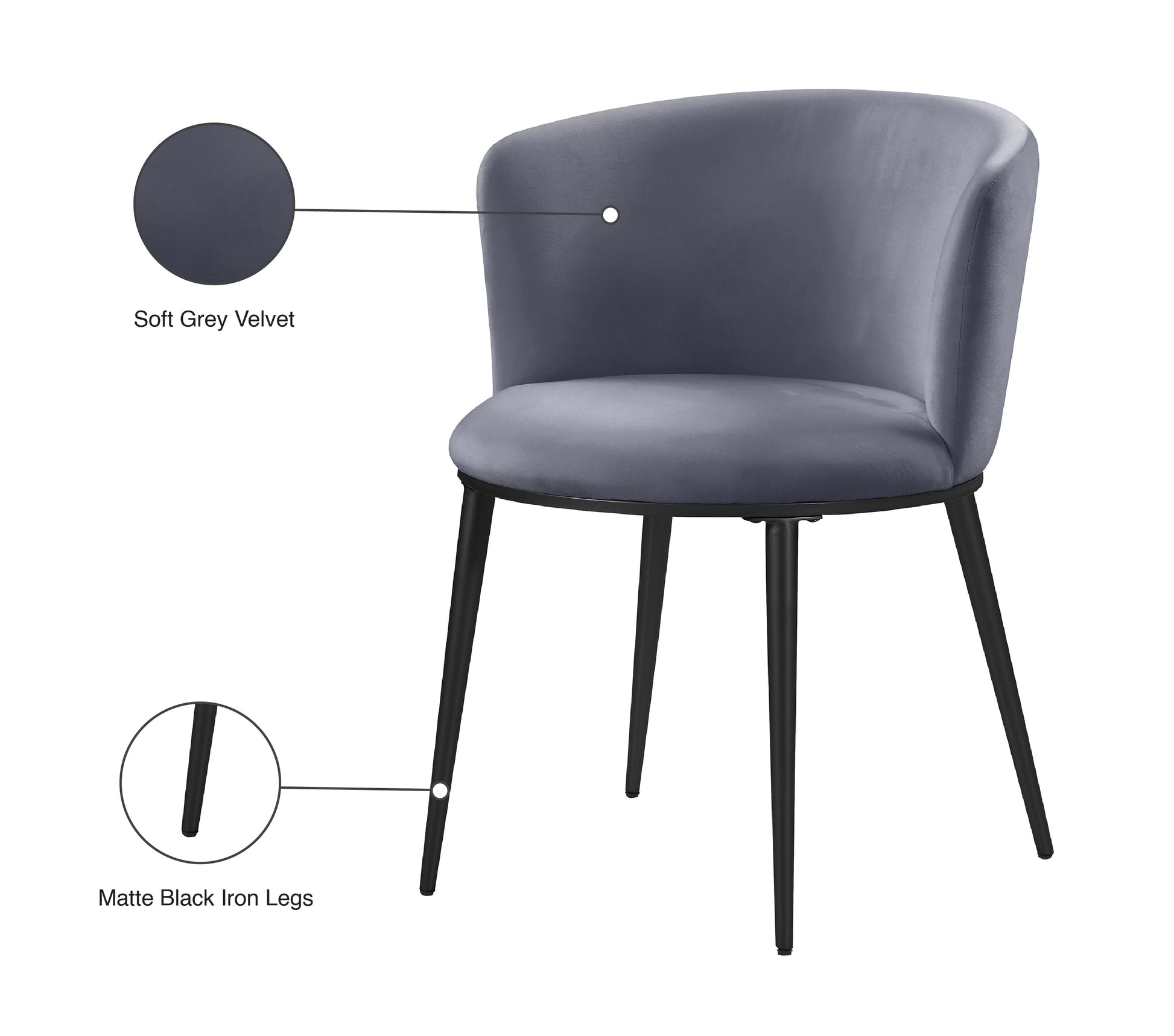 Skylar Velvet Dining Chair - Furniture Depot