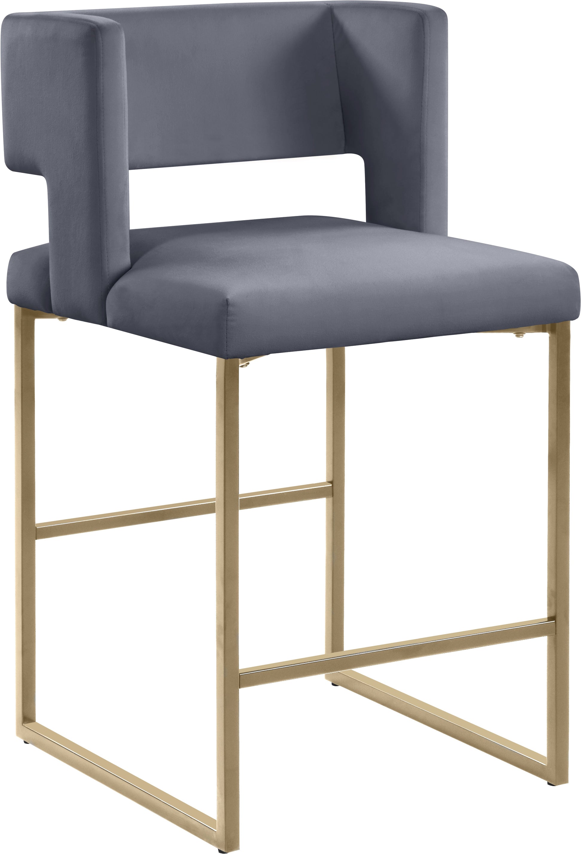 Caleb Velvet Counter Stool - Furniture Depot