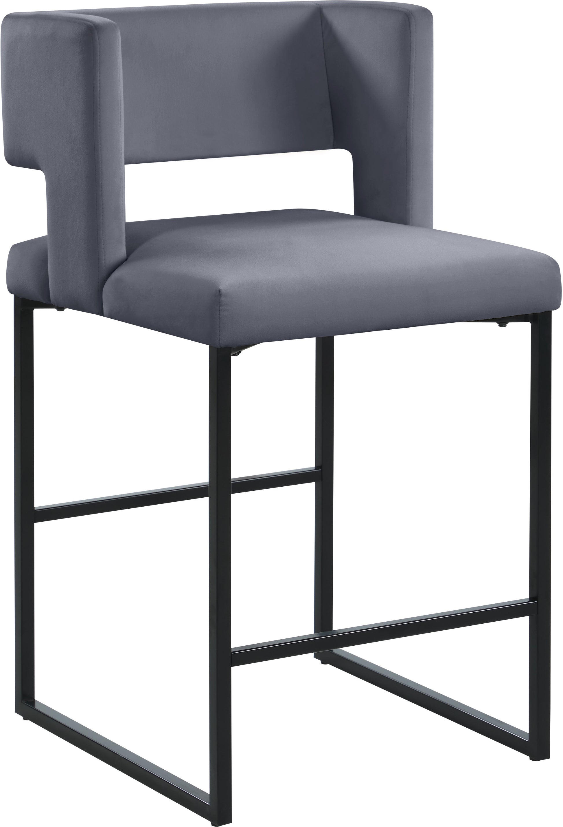 Caleb Velvet Counter Stool - Furniture Depot