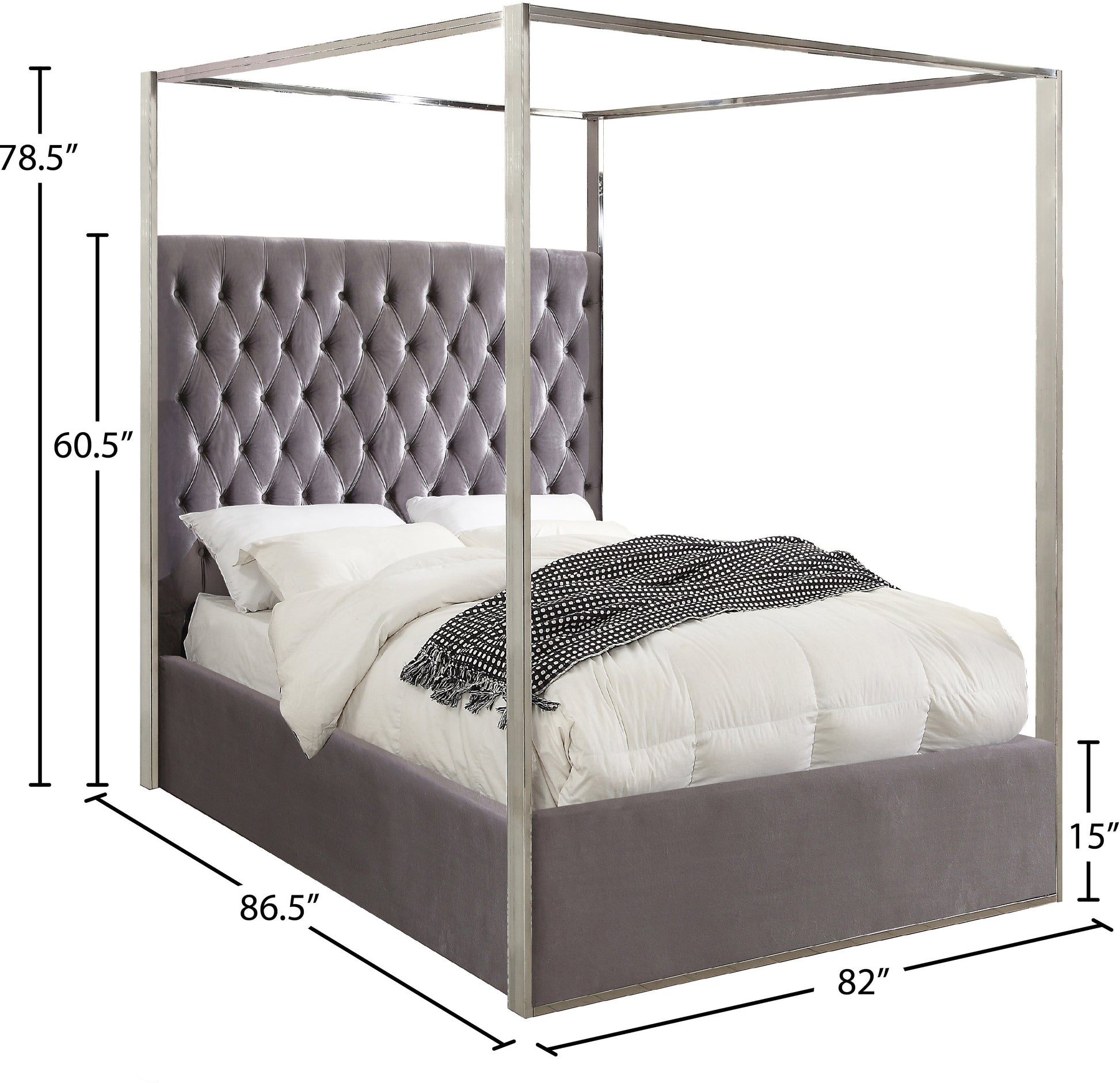 Porter Velvet Bed - Furniture Depot (7679025381624)