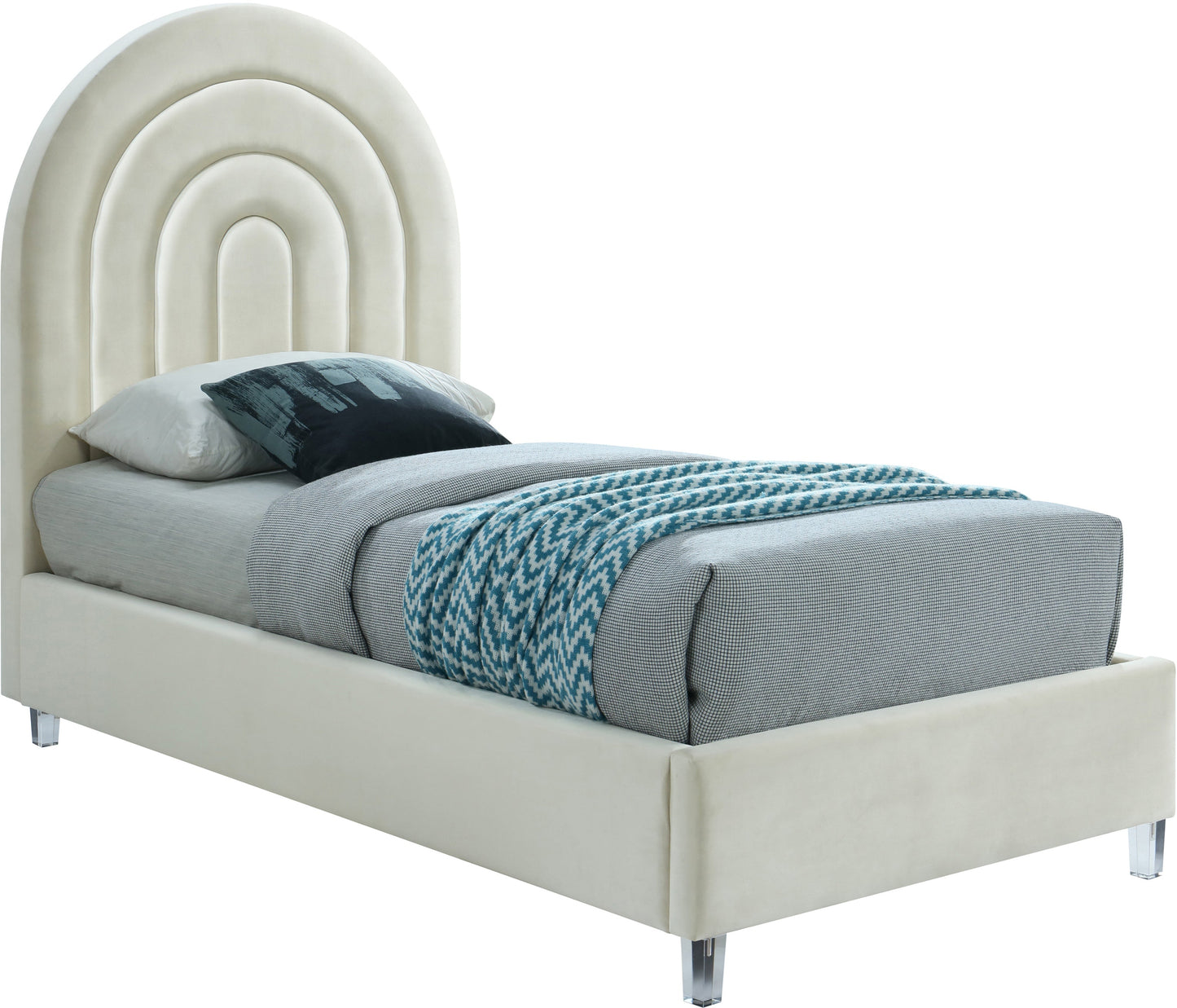 Rainbow Velvet Bed - Furniture Depot