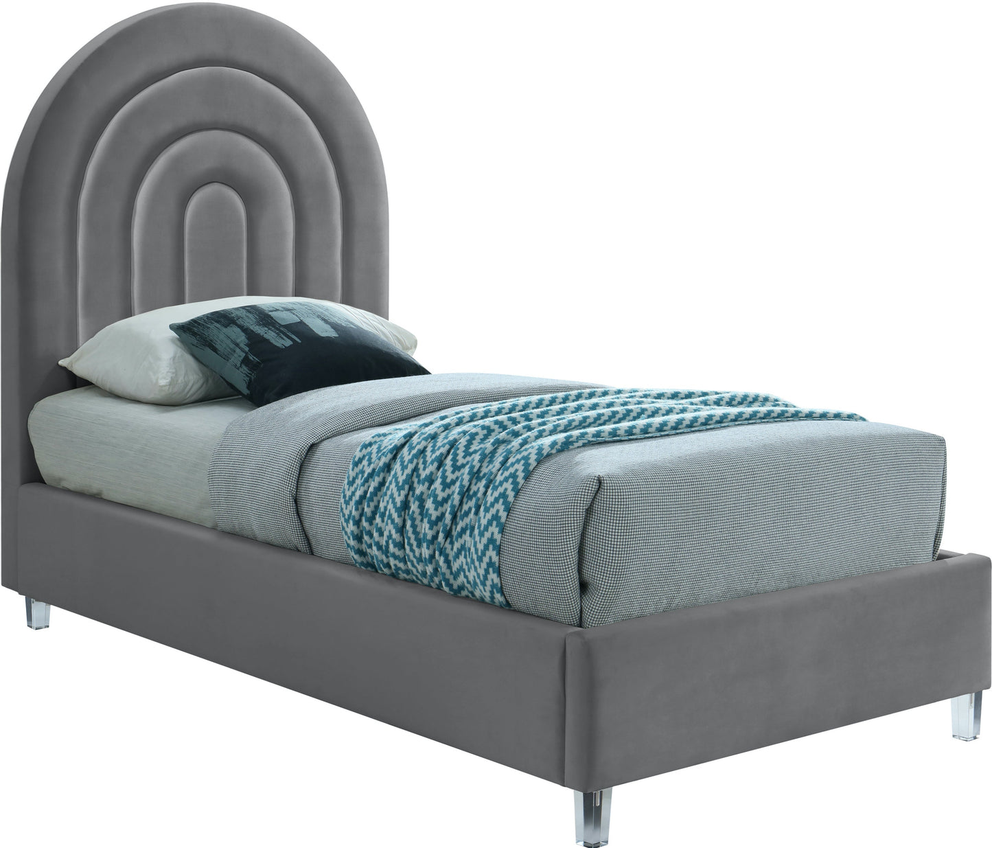 Rainbow Velvet Bed - Furniture Depot
