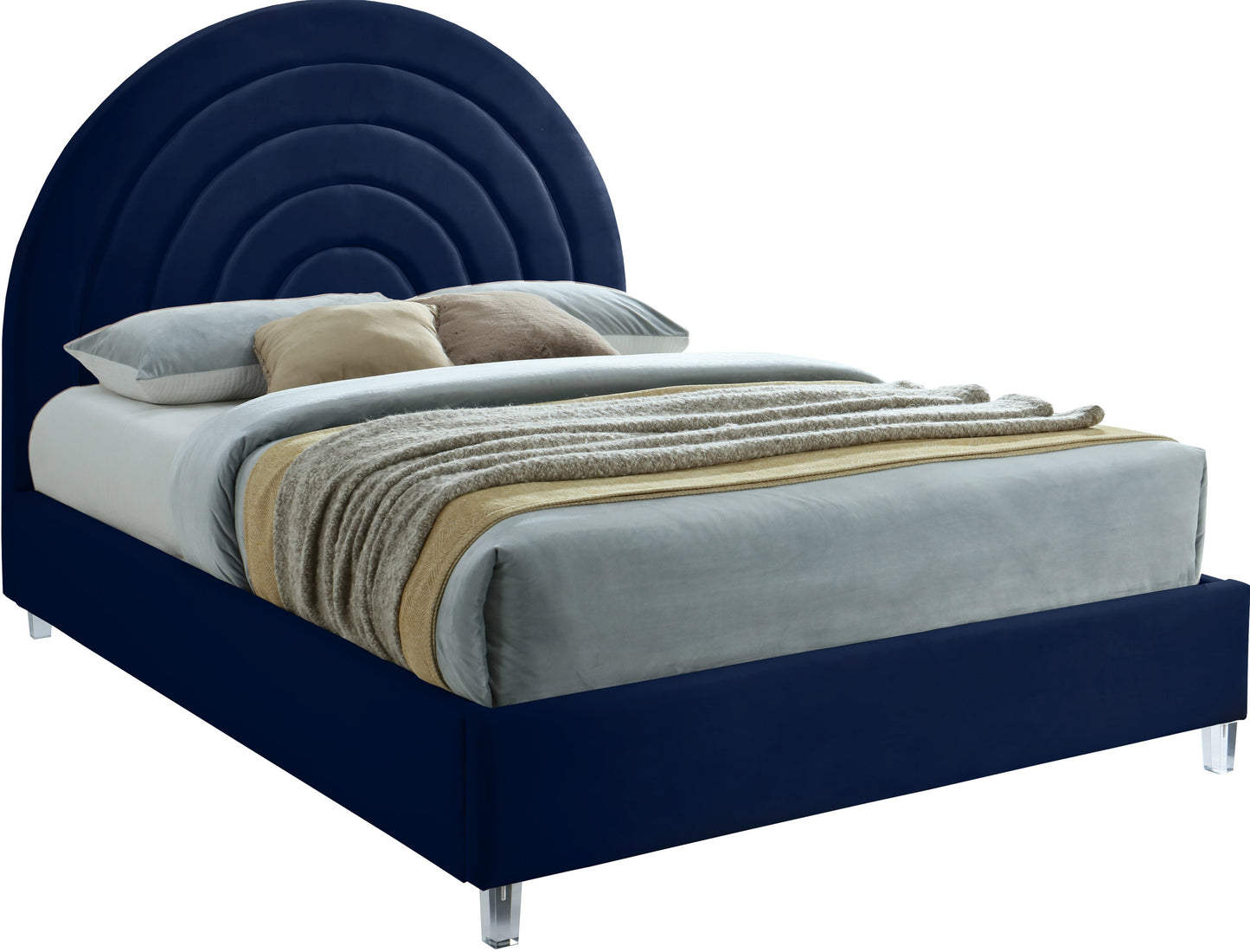 Rainbow Velvet Bed - Furniture Depot