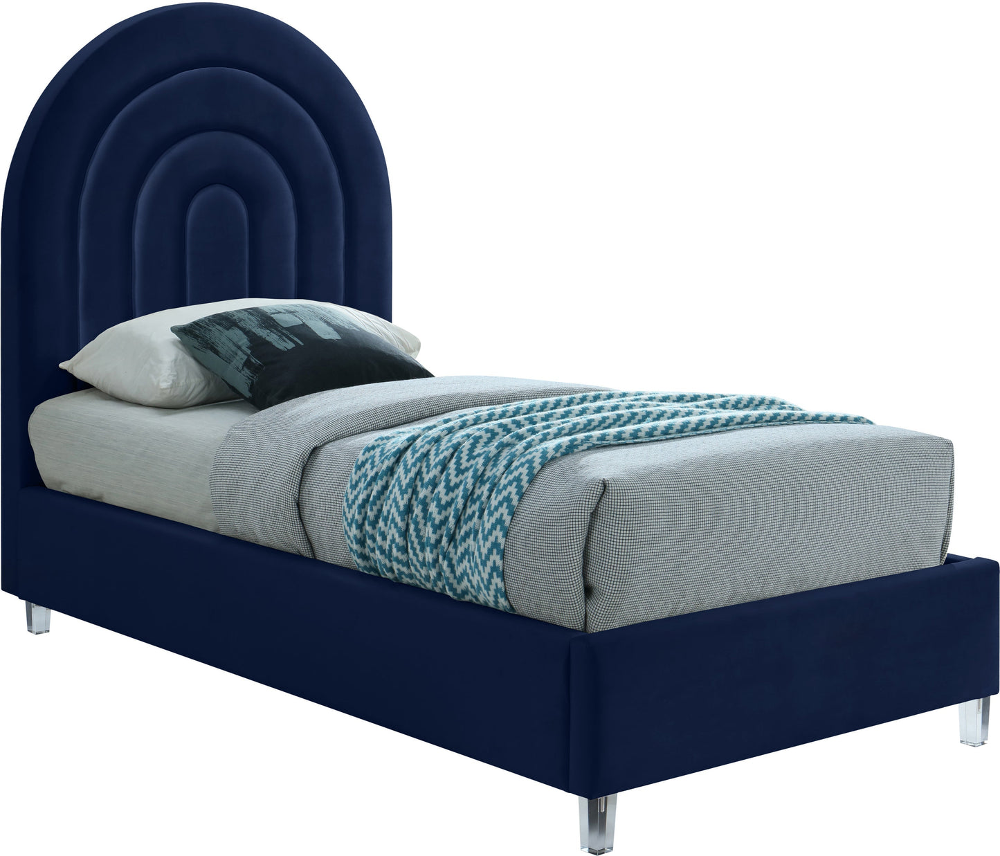 Rainbow Velvet Bed - Furniture Depot
