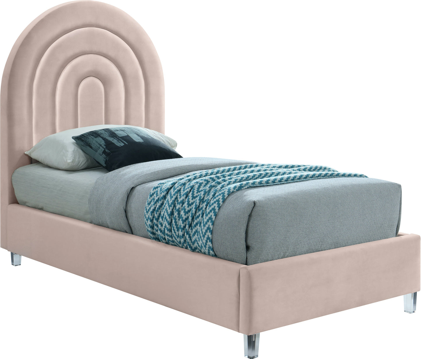Rainbow Velvet Bed - Furniture Depot