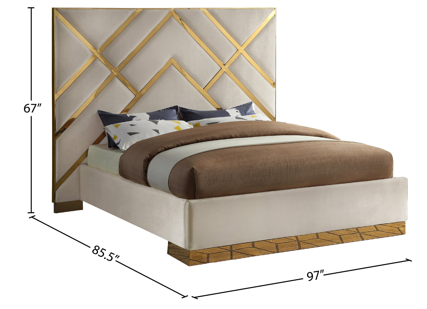Vector Velvet Bed - Furniture Depot